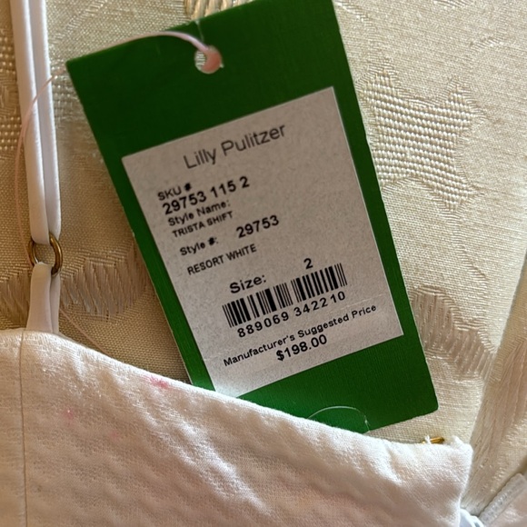 Lilly Pulitzer Trista Resort White Gold Lined Shift Sheath Dress 6 Zip Up NWT - Picture 10 of 17